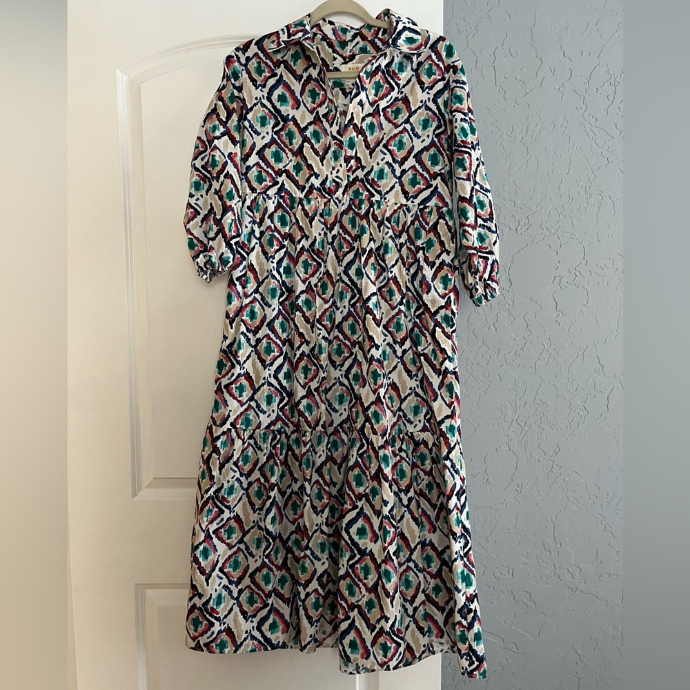 The Bettina Tiered Shirt Dress by Maeve Anthropologie